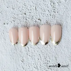 ネイルチップオーダー　ガラスフレンチネイル