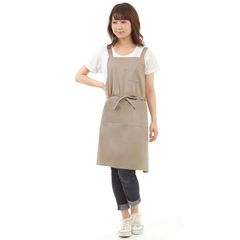 smile mode H型 エプロン おしゃれ スタイリッシュ 無地 ポケット付 男女兼用 シンプルデザイン 家庭用 カフェ用 保育士用 しわになりにくい 15カラー ベージュ(beige) 0
