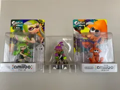 amiibo　スプラトゥーン　3点　ガール ライムグリーン  イカ オレンジ  ボーイ パープル
