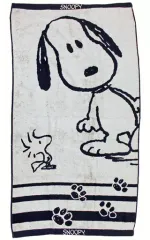 【中古】タオル・手ぬぐい(キャラクター) スヌーピー＆ウッドストック ふんわりバスタオル 「PEANUTS (SNOOPY)×ローソン 2018年 夏のスヌーピーフェア」 スタンプ交換景品