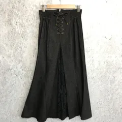 an another angelus アンアナザーアンジェラス バック レース アップ デニム マーメイド スカート ブラック Fサイズ 〇□☆