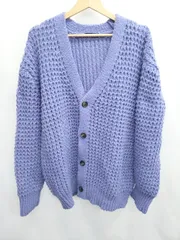 ◇ ⊇ COMME CA ISM コムサイズム 長袖 ニット カーディガン サイズF パープル レディース E  【1507010016612】