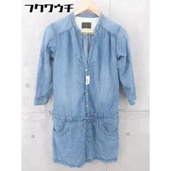 ◇ AMERICAN RAG CIE アメリカンラグシー デニム調 七分袖 ミニ ワンピース サイズF ブルー系 レディース 【中古】 【1103180003553】