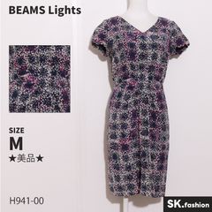 美品 ポールスミスブラック レーヨン 総柄 ワンピース M 花柄 日本製
