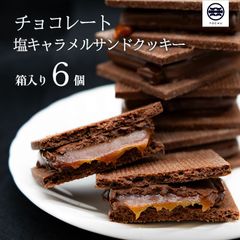 【東忠カフェ】【宅配便】 箱入り チョコレート塩キャラメルサンド 6個入 バレンタイン 2024 ホワイトデー お返し お菓子 洋菓子 お取り寄せ  ホワイトデイ 男から 女から 個包装 常温 甘い