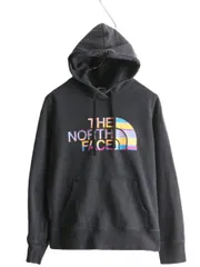 【お得なクーポン配布中!】 ノースフェイス プリント スウェット フード パーカー レディース M The North Face プルオーバー 裏起毛 トレーナー ブラック アウトドア