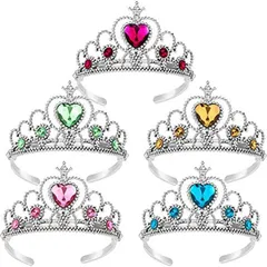 プリンセスティアラ 子供用 王冠 パーティー 髪飾り アクセサリー キラキラ 女の子 5個セットティアラ カチューシャ