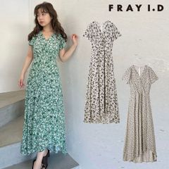 【爆速配送】【新作10%OFF】【即納】 フレイアイディー FRAY I.D ドレス 25春夏 カシュクールプリントワンピース ロング丈 半袖 fwfo251082