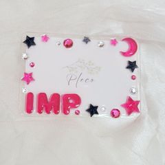気まぐれレジン1 B8サイズ IMP. 月 ピンク×黒 横型