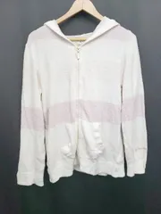 ◇ ⊇ gelato pique ジェラートピケ ボーダー 長袖 ジップアップ パーカー ルームウェア サイズF ピンク レディース E  【1506250013801】