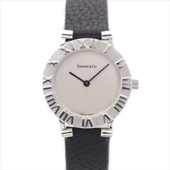 ティファニー Tiffany&co アトラス ウォッチ Ag925×レザー L0640 レディース【中古】