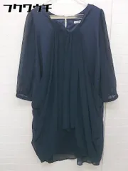 ◇ Alphabet's alphabet アルファベッツ アルファベット 袖レース 長袖 膝丈 ワンピース サイズF ネイビー レディース 【中古】 【1105250007782】