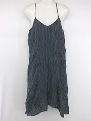 ◇ ◎ FIL DE FER 大人女子 ストライプ 膝丈 キャミソールワンピース サイズF ネイビー ブラック イエロー系 レディース P 1308010001567のサムネイル