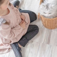 【ブラック】デニムライクリボンレギンス TAK キッズ キャサリンコテージ