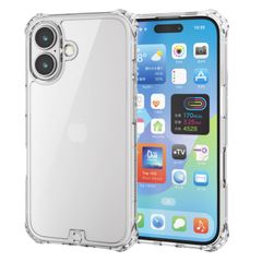 【特価商品】4つ角ダンパー 黄変しにくい [フィルム付き] ワイヤレス充電対応 ZEROSHOCK 衝撃吸収 ストラップホール付き 耐衝撃 クリア クリア ケース 16 PM-A24AZEROT2CR iPhone エレコム