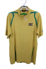 【美品】MIZUNO(ミズノ) 半袖ハーフジップシャツ 黄色 メンズ L ゴルフ用品 2504-0161 中古
