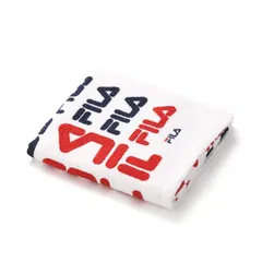 【迅速発送】FILA(フィラ) パターンロゴ フェイスタオル ネイビー 部活 スポーツ ジム 49-1242090 約34×75cm