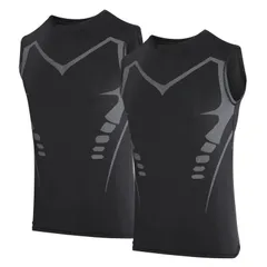 【迅速発送】Anderme メンズ スポーツインナー タンクトップ 2点セット コンプレッションシャツ 通気防臭 UVカット フィットネス スポーツ ベースレイヤー 吸汗速乾 加圧インナー