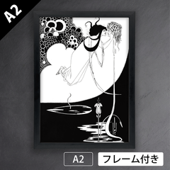 オーブリー・ビアズリー（Aubrey Beardsley）『サロメの挿絵のクライマックス』(1893-4年)　アートポスターA2 マット紙【フレーム付】《IN》