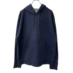 Champion ロゴスウェット パーカー L ネイビー チャンピオン フーディー プルオーバー ワンポイントロゴ 古着卸 アメリカ仕入 a709-5666