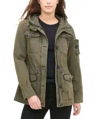 【送料無料】 リーバイス レディース ジャケット・ブルゾン アウター Women's Hooded Military Jacket Army Green