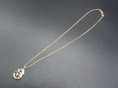 ■美品■ NINA RICCI ニナリッチ ラインストーン ロゴモチーフ ネックレス ペンダント アクセサリー レディース ゴールド系 DD8823
