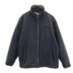 ファーストダウン 中綿入り ジップ ロゴ刺繍 ジャケット M 黒 FIRSTDOWN メンズ 【中古】  【230124】 【PD】