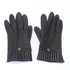 美品 ジバンシー レザー 手袋 グローブ ロゴ 防寒具 5本指 本革 ブラック 黒 婦人 レディース EEM 0301-E3【中古】のサムネイル