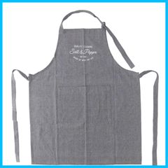 【新着商品】幅65×厚み0.2×縦80㎝ チャコール 丸洗い可能 3段階調節 エプロン ポケット付き カフェ風 不二貿易 Salt&Pepper 71950