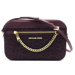 マイケルコース ショルダーバッグ レザー ハラコ レオパード柄 チェーン 斜め掛け 35F4GTTC9H OXBLOOD MLTI アウトレット レディース
