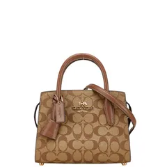 コーチ シグネチャー アンドレア キャリーオール ハンドバッグ ショルダーバッグ 2WAY CP083 ブラウン PVC レザー レディース COACH【1-0227764】