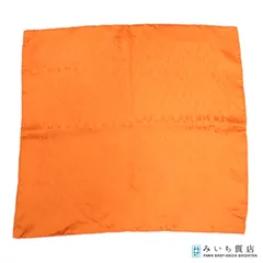 HERMES エルメス カレ40 スカーフ ハンカチ H柄 オレンジ シルク100 服飾小物 箱有 ok1270