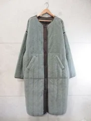 KBF ケイビーエフ キルトボアリバーシブルコート ロング丈 ブラウン グリーン系 1サイズ KB97-27S040