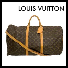 【LOUIS VUITTON】キーポル 60 バンドリエール モノグラム M41412 ボストンバッグ パドロック ネームタグ ブラウン/茶 ルイ ヴィトン (M-330)