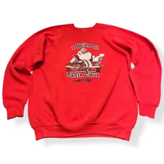 80s ★USA製 ★スウェット ★プリントスウェット ★クリスマス ★ラグラン ★used ★古着 ★赤 ★サンタ ★オールド ★80年代  ★アメリカ製 ★Vintage ★レッド ★Santa Claus ★FRUIT OF THE LOOM