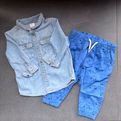 H＆M デニムシャツ＆パンツ ２点セット販売　EUR74 70~80サイズ　まとめ売り　ベビー　キッズ　子供服