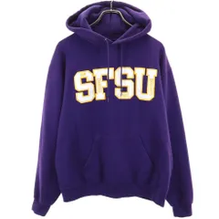 チャンピオン 長袖 スウェットパーカー M パープル Champion 裏起毛 メンズ 古着 【240106】