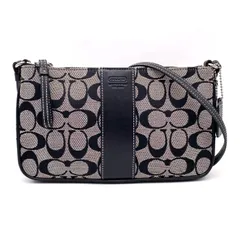 【中古】良品 COACH コーチ シグネチャー キャンバス レザー ショルダー バッグ eY0547A