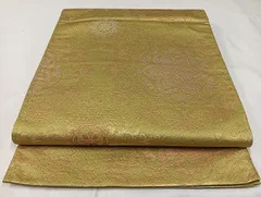 平和屋着物◎六通柄袋帯　正倉院花文　金糸　正絹　逸品　AAAG3467Bnf