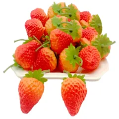 S.fields.inc いちご 食品サンプル模型 50個 苺 ストロベリー 本物そっくり果物模型 3.5cm (紅白) [紅白]