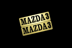 EEE-611-1 MAZDA3 金黒 アクリル2層 ステッカー マツダ マツダ3 ファストバック カスタム 前期 後期 2枚1セット