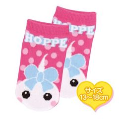 靴下 くつ下 女の子  ローズピンク／白ほっぺちゃんドット柄アンクルソックス（13ｃｍ～18ｃｍ）