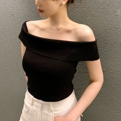 lovan diagonal button knit オフショル トップス - メルカリ