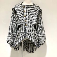 JM-J017 ジュンヤワタナベ コムデギャルソン JUNYA WATANABE COMME des GARCONS ナイロンツイード 再構築ジャケット 黒×白 XSサイズ 2024年S/S