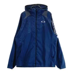 サイズ：L OAKLEY オークリー 412017JP フード付ナイロン ジップパーカー 総柄 ネイビー系 [240101532173] ゴルフウェア メンズ ストスト