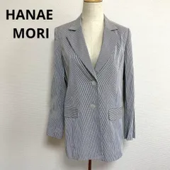 HANAE MORI ハナエモリ グレー ストライプ テーラードジャケット 38