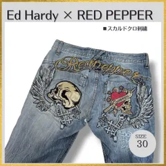 ☆レッドペッパー×エドハーディ☆コラボホワイト刺繍デニムパンツ☆ 2025年最新】red pepper レッドペッパー ed hardy エド