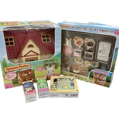 186000 現状品  シルバニアファミリー エポック社　　おうち ＆ 朝食　うさぎ　ネコ 5点まとめ売り