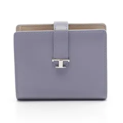トッズ TOD'S 二つ折り財布 Tタイムレス ライトブルー レザー 二つ折り財布 レディース Used Aのサムネイル