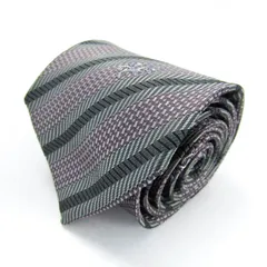 シャルル・ジョルダン ブランドネクタイ ストライプ柄 小紋柄 パネル柄 シルク メンズ グレー CHARLES JOURDAN 【中古】